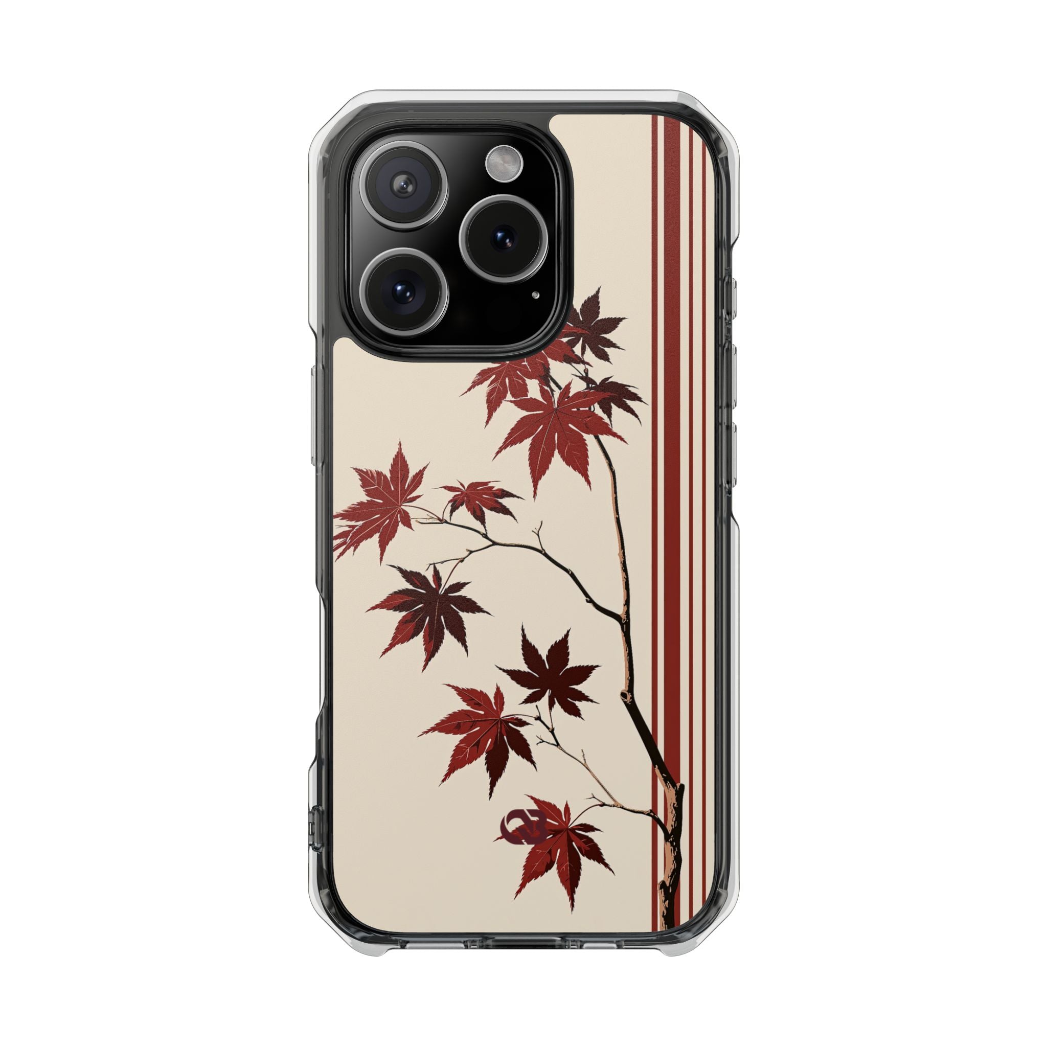 Red Impact MagSafe Phone Case for iPhone - Crimson Momiji Stripe
