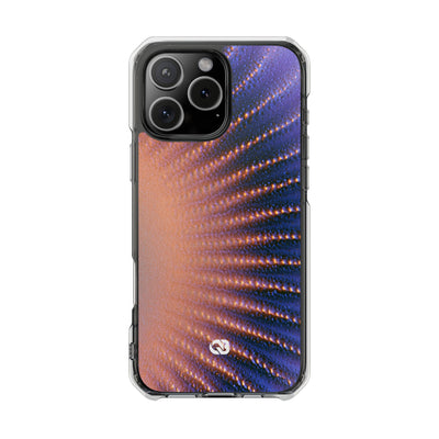 Luminous Aura Burst · Clear Impact Magnetic Phone Case for iPhone · Blue