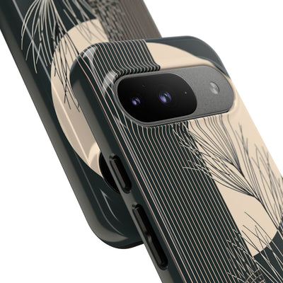Black Tough Phone Case for Google Pixel - Obsidian Sand Willow