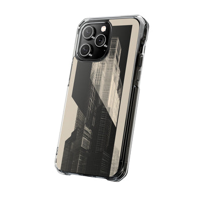 Beige Impact MagSafe Phone Case for iPhone - Monolith Urban Grid