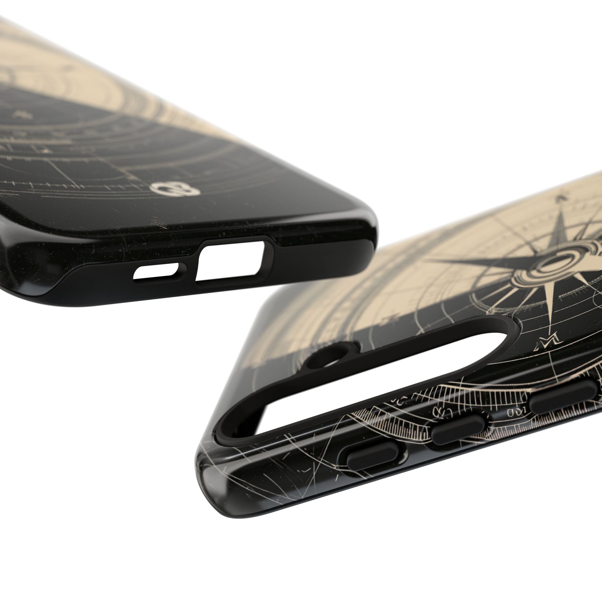 Beige Tough Phone Case for Samsung - Obsidian Nautical Blueprint