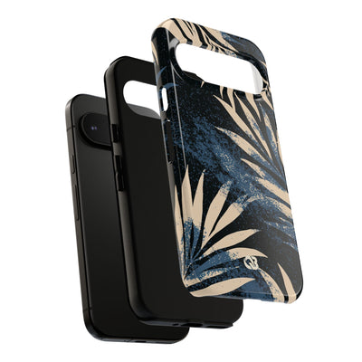 Blue Tough Phone Case for Google Pixel - Midnight Indigo Palm