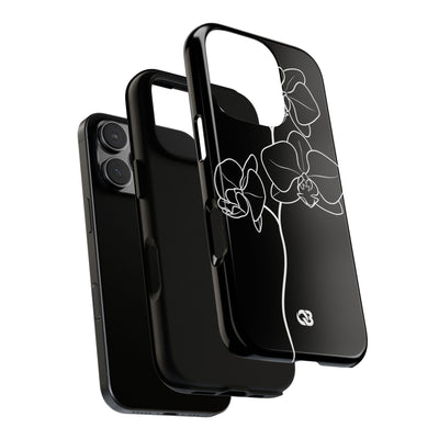 Black Tough Phone Case for iPhone - Noir Alabaster Orchid