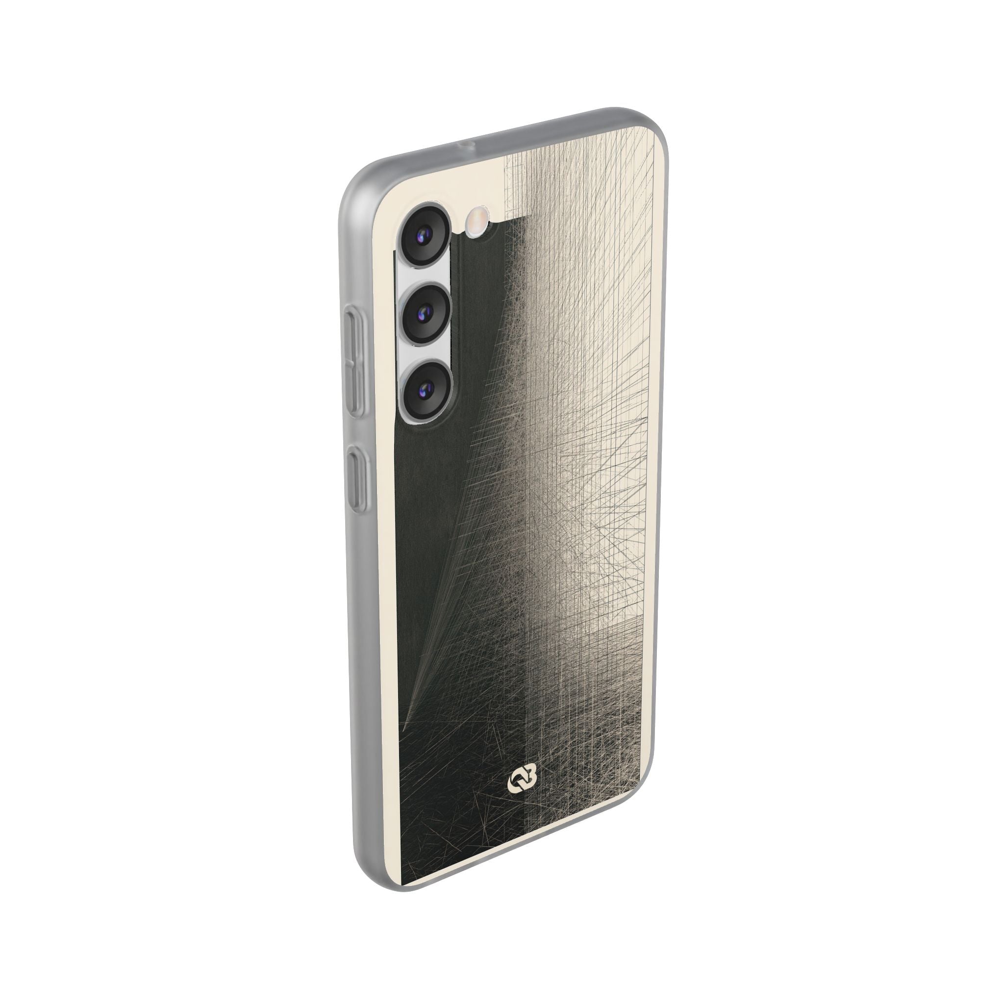 Beige Lite Phone Case for Samsung - Brutalist Graphite Grid