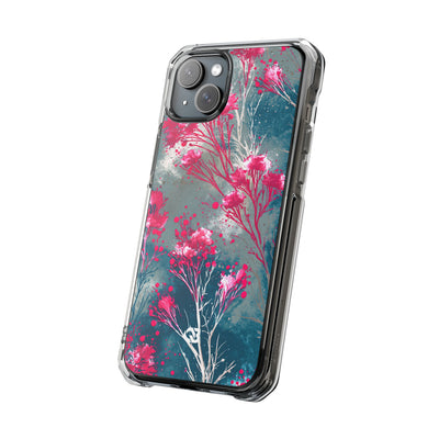Cyber Blossom · Clear Impact Magnetic Phone Case for iPhone · Teal