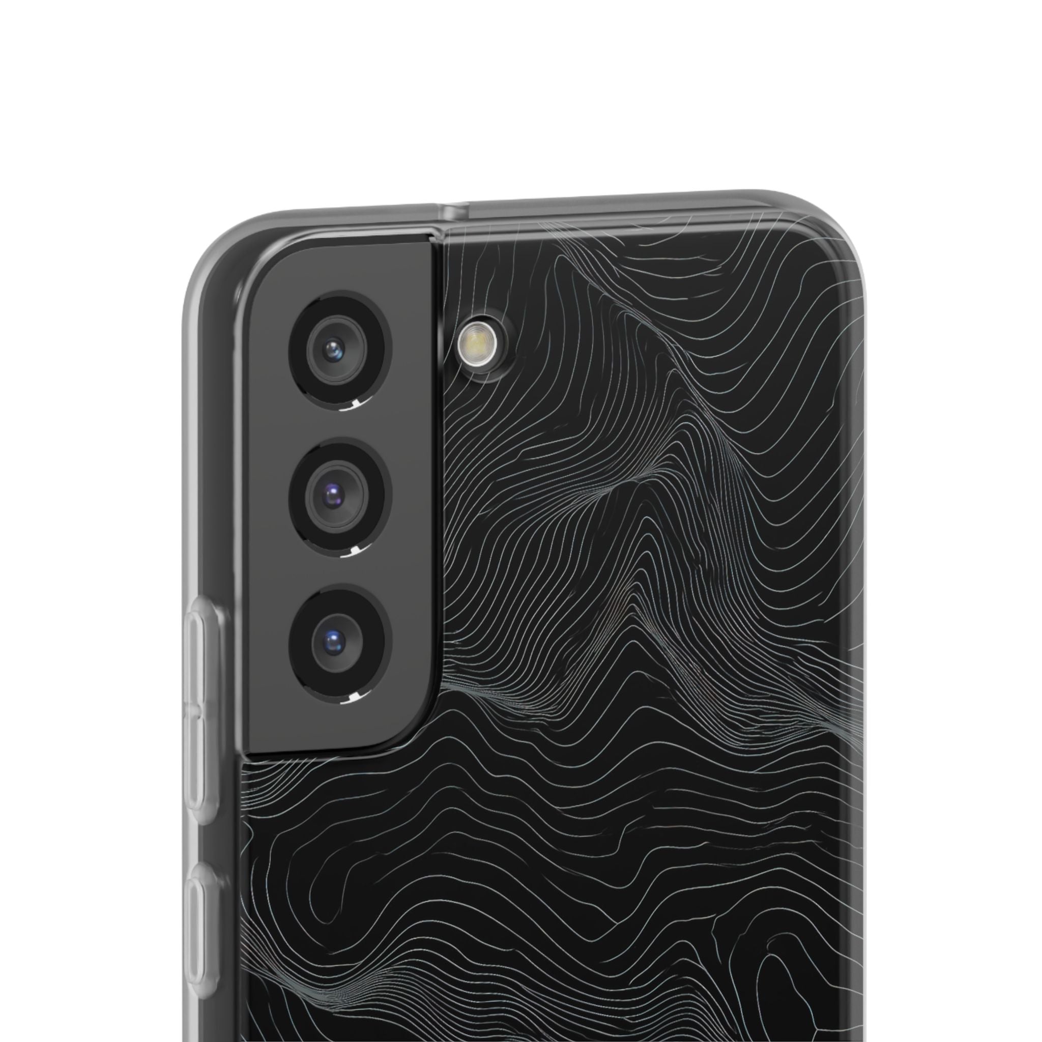 Black Lite Phone Case for Samsung - Obsidian Topo Wireframe