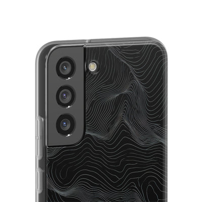 Black Lite Phone Case for Samsung - Obsidian Topo Wireframe