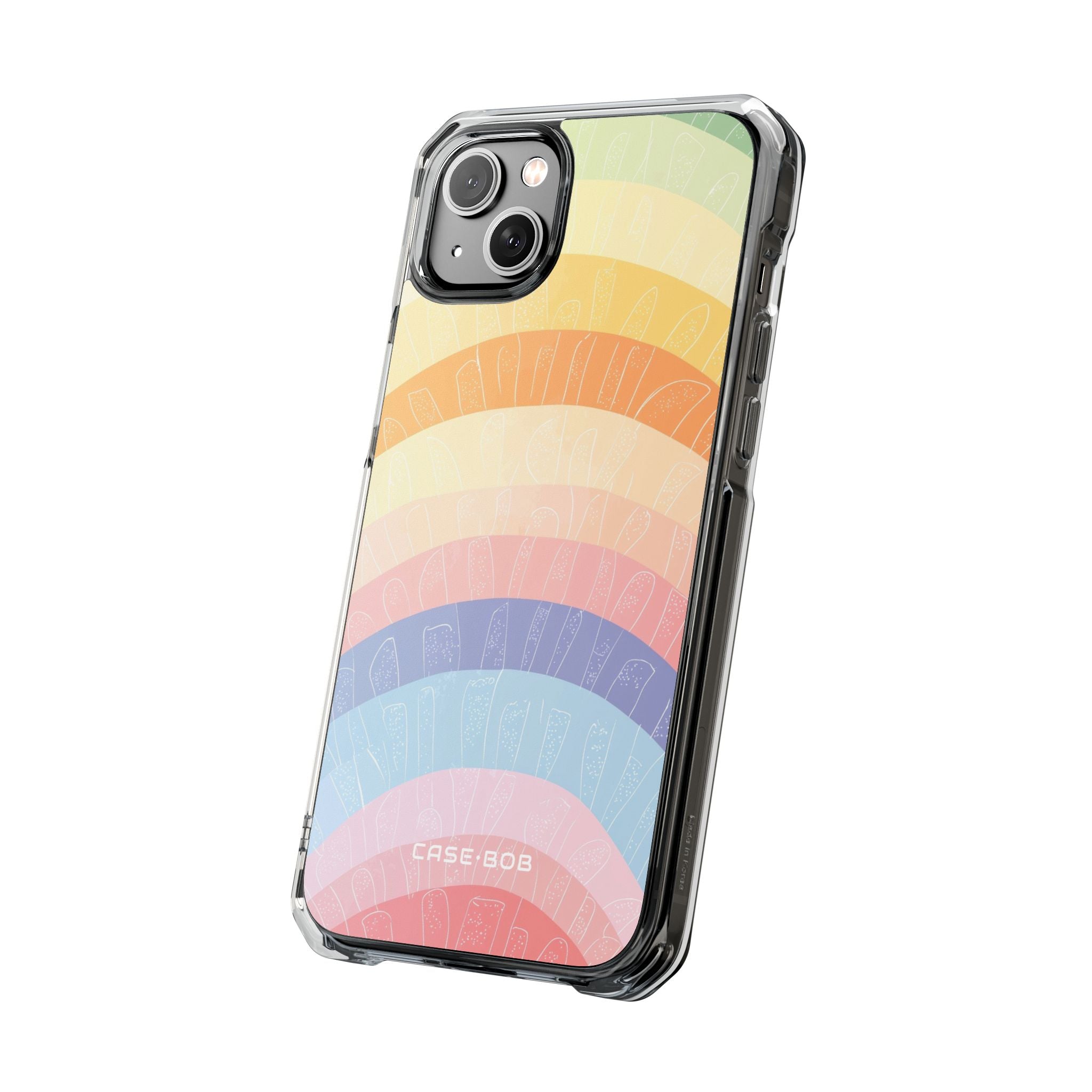 Pastel Rainbow Bands iPhone 14 Plus Case - Impact