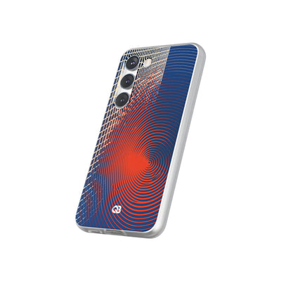 Blue Lite Phone Case for Samsung - Orange Orbit Grid