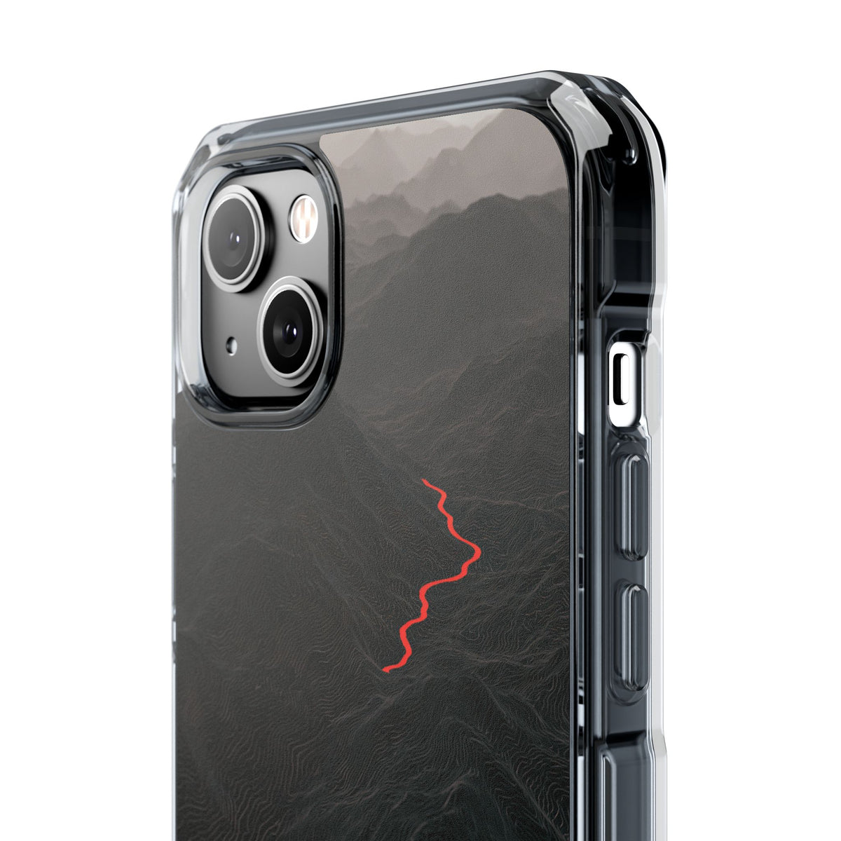 Crimson Ridge Pass · Clear Impact Magnetic Phone Case for iPhone ·  Black
