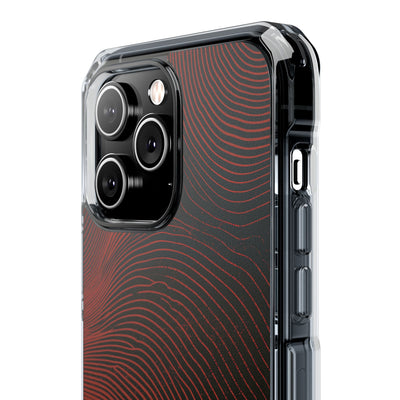 Red Impact MagSafe Phone Case for iPhone - Terracotta Nerve Map