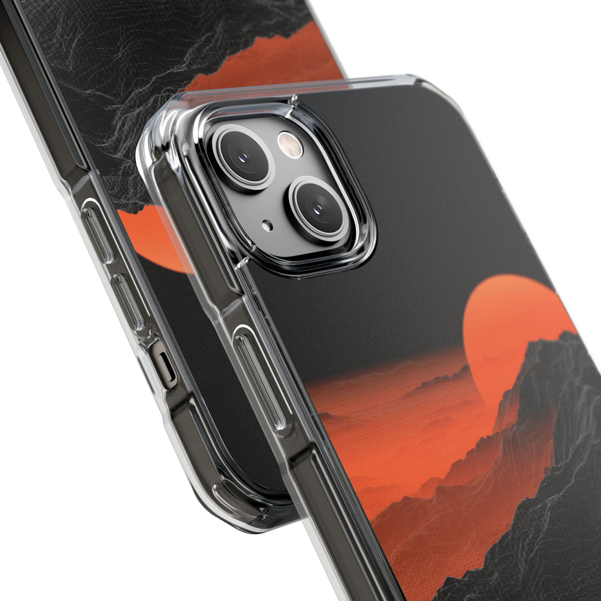Solar Ridge Mesh · Clear Impact Magnetic Phone Case for iPhone · Black