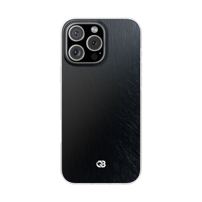 Black Lite Phone Case for iPhone - Midnight Brushed Grain