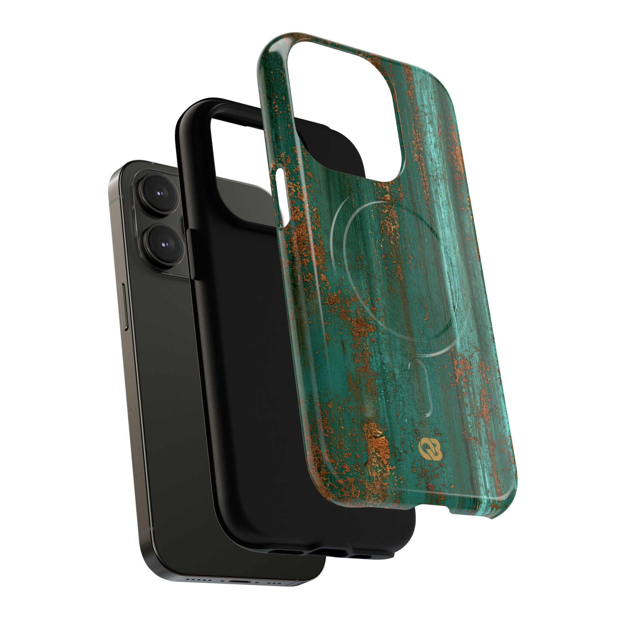 Teal Tough 2.0 Magsafe Phone Case for iPhone - Verdigris Copper Siding