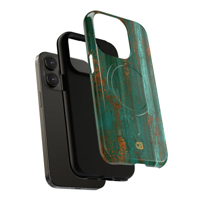 Teal Tough 2.0 Magsafe Phone Case for iPhone - Verdigris Copper Siding