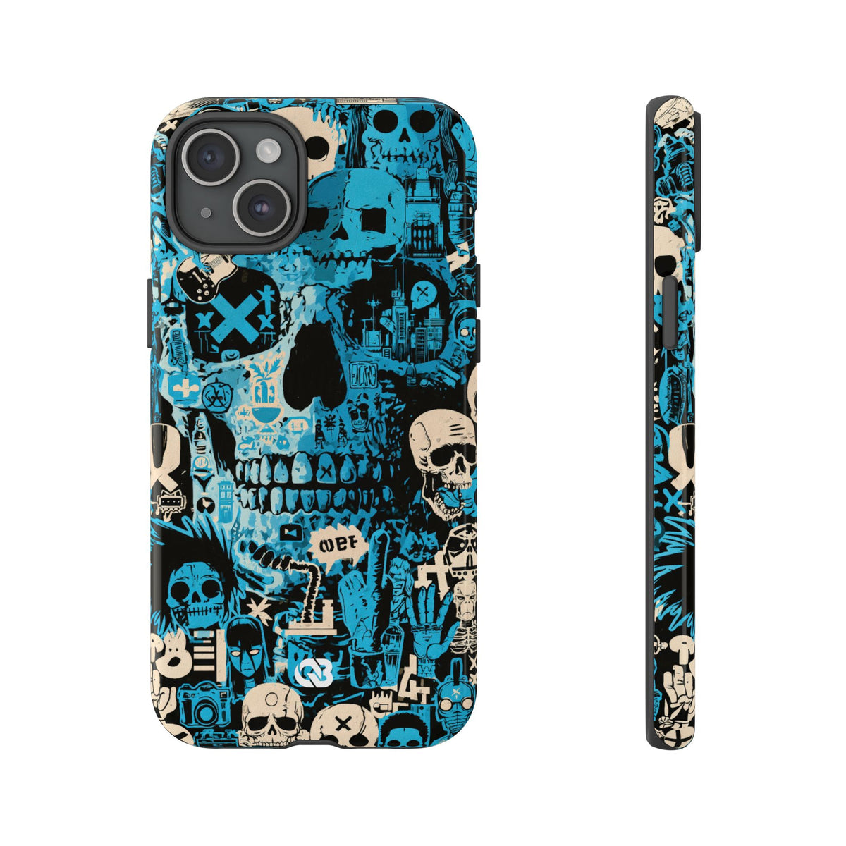 Electric Skull Graffiti · Tough Phone Case for iPhone · Blue