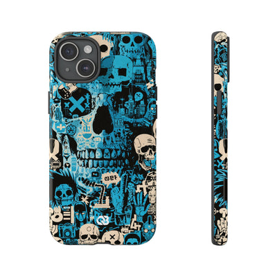 Electric Skull Graffiti · Tough Phone Case for iPhone · Blue