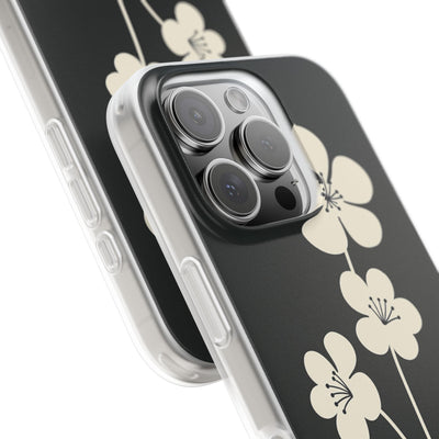 Black Lite Phone Case for iPhone - Obsidian Cream Bloom