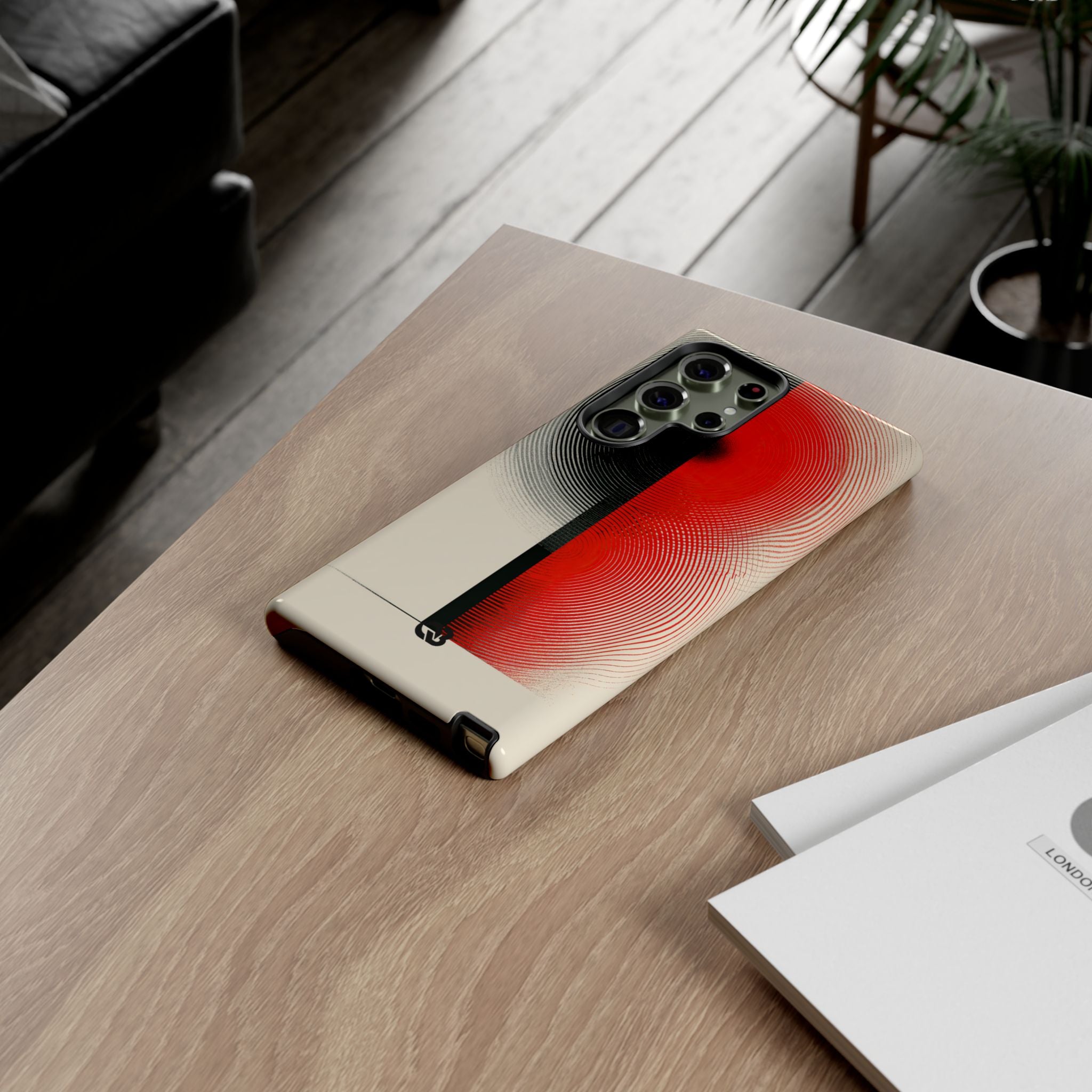 Red Tough Phone Case for Samsung - Split Signal Red