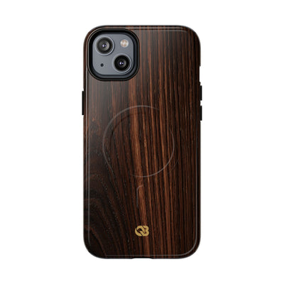 Brown Tough 2.0 Magsafe Phone Case for iPhone - Burnished Mahogany Grain