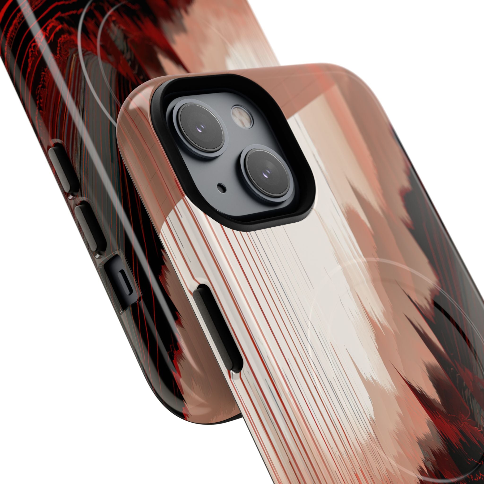 Red Tough 2.0 Magsafe Phone Case for iPhone - Crimson Pulse Horizon