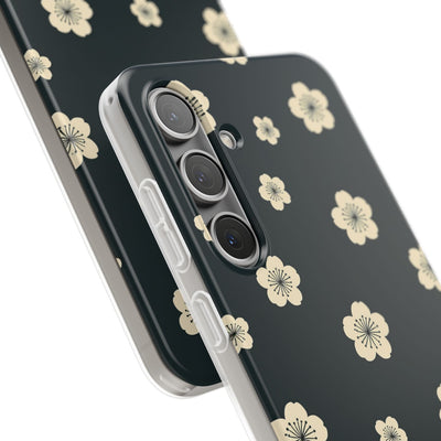 Teal Lite Phone Case for Samsung - Obsidian Cream Petals