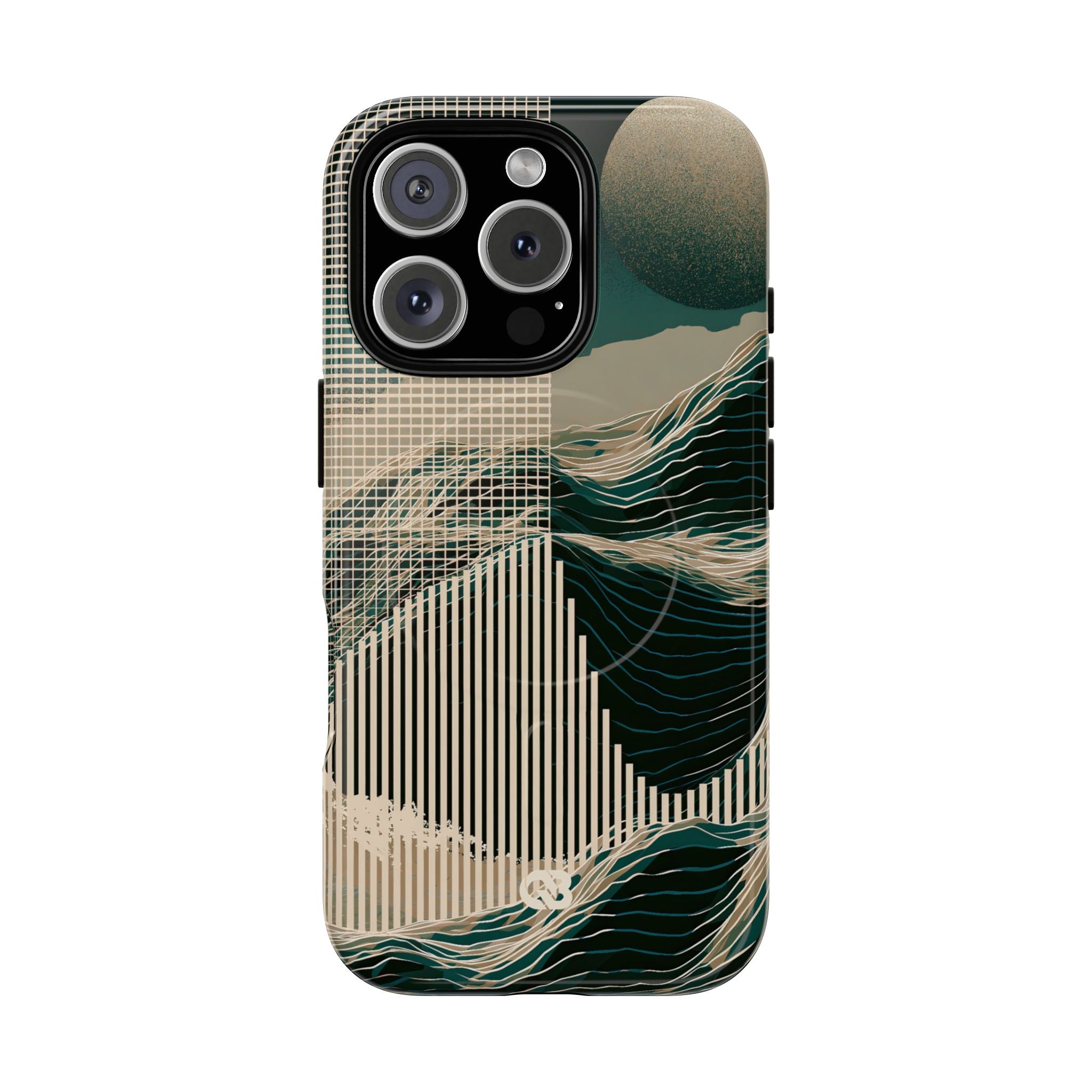 Green Tough 2.0 Magsafe Phone Case for iPhone - Lunar Moss Topography