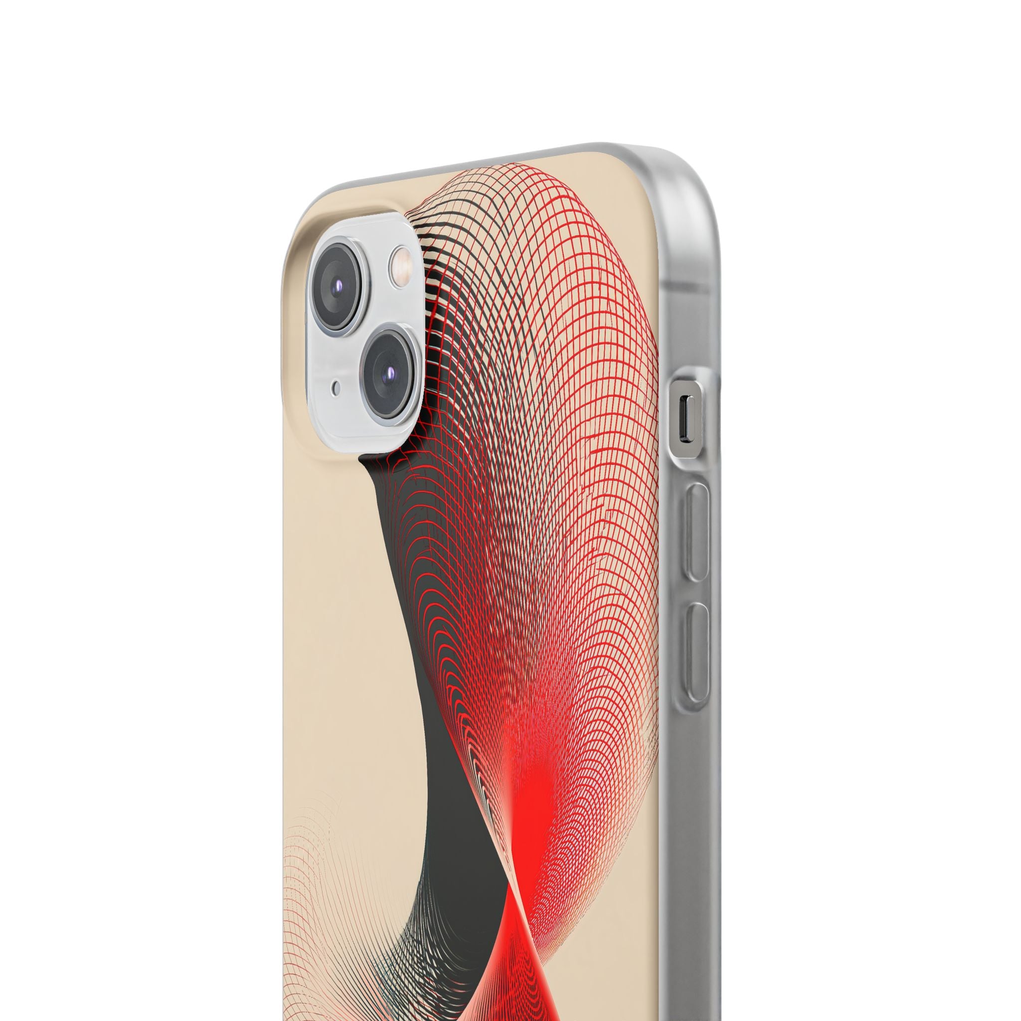Red Lite Phone Case for iPhone - Scarlet Wireframe Helix