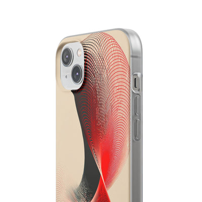 Red Lite Phone Case for iPhone - Scarlet Wireframe Helix
