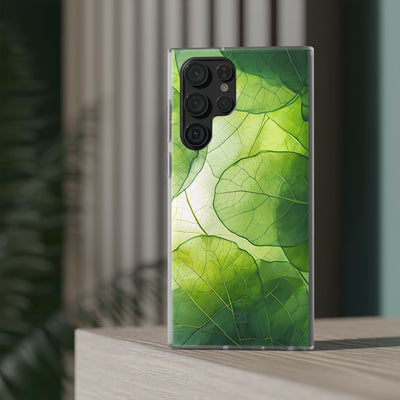 Emerald Leaf Veins · Soft Phone Case for Samsung