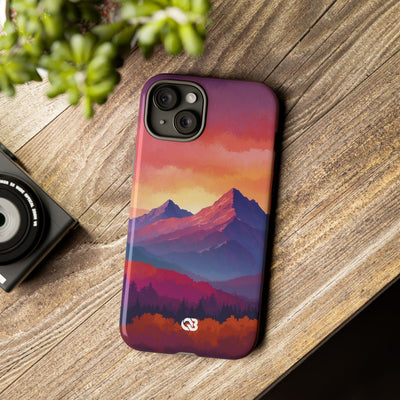 Crimson Mountain Dusk · Tough Phone Case for iPhone