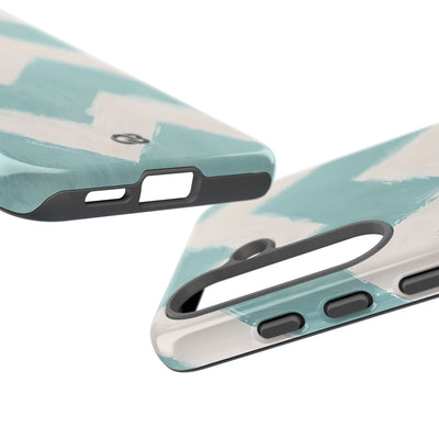 Teal Painted Chevron · Tough Phone Case for Samsung