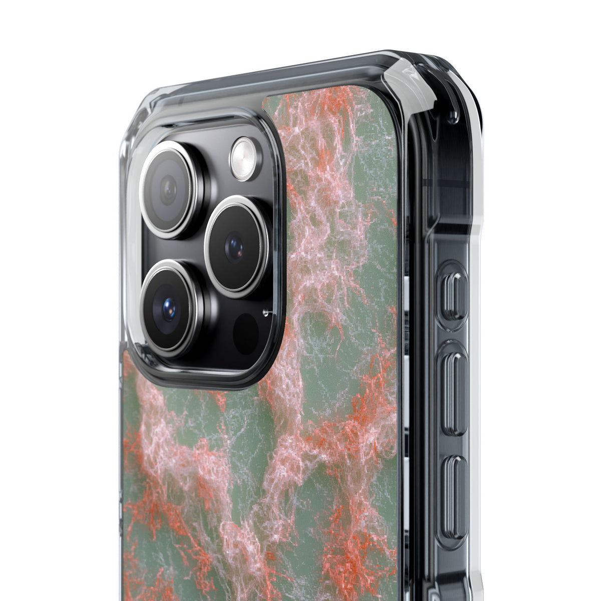 Coral Pixel Matrix · Clear Impact Magnetic Phone Case for iPhone · Green