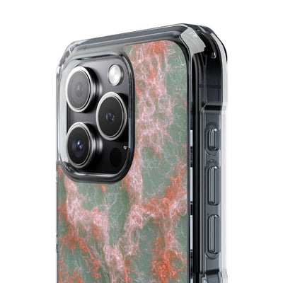 Coral Pixel Matrix · Clear Impact Magnetic Phone Case for iPhone · Green
