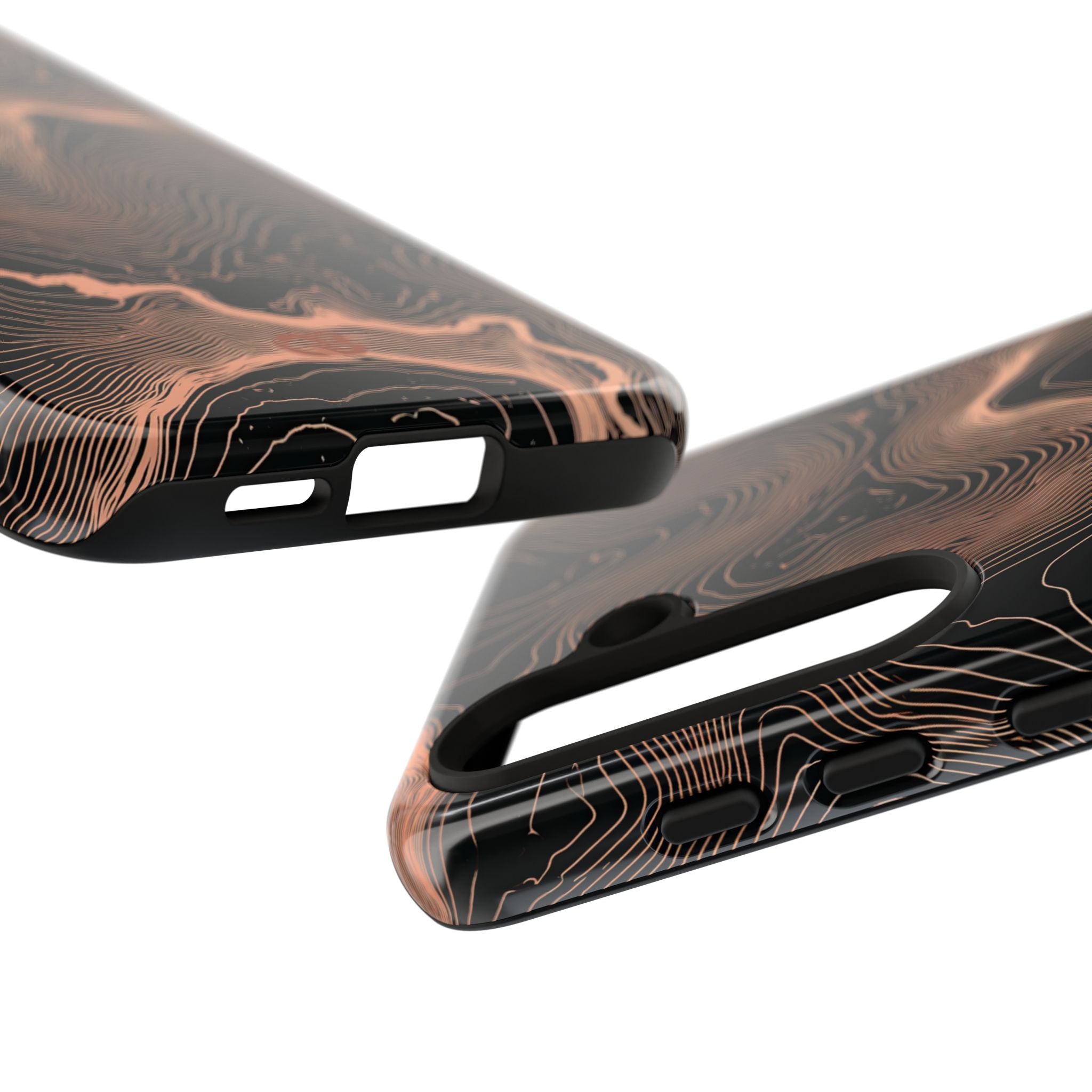 Orange Tough Phone Case for Samsung - Salmon Ridge Topo