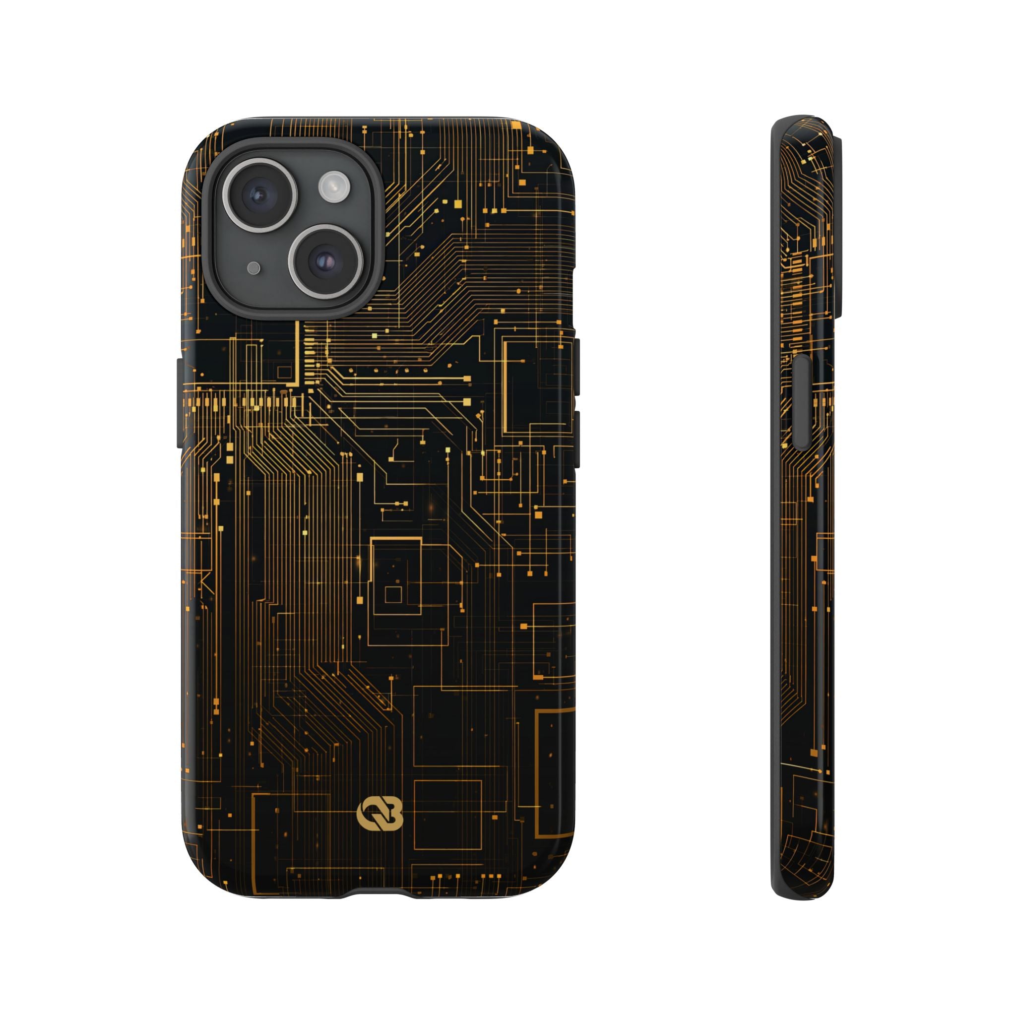 Gold Tough Phone Case for iPhone - Amber Core Mainframe