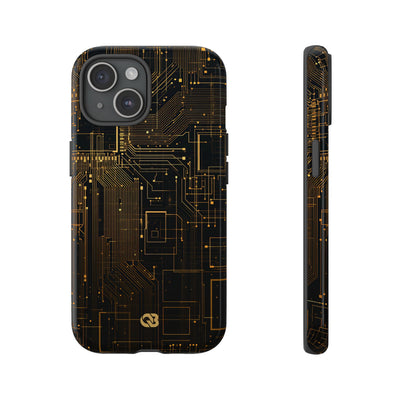Gold Tough Phone Case for iPhone - Amber Core Mainframe