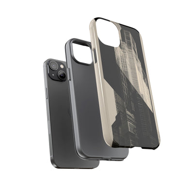 Beige Tough Phone Case for iPhone - Monolith Urban Grid