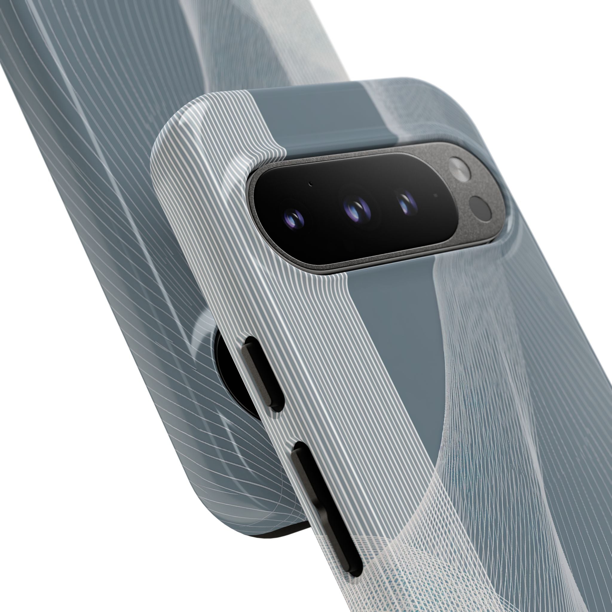 Grey Tough Phone Case for Google Pixel - Slate Mesh Horizon