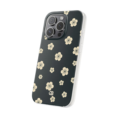 Teal Lite Phone Case for iPhone - Obsidian Cream Petals