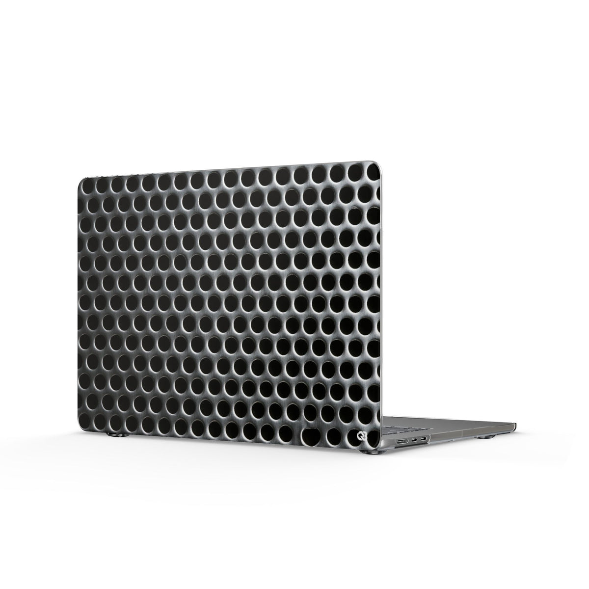 Brushed Perforated Steel · Clear Hard Case for MacBook · Silver