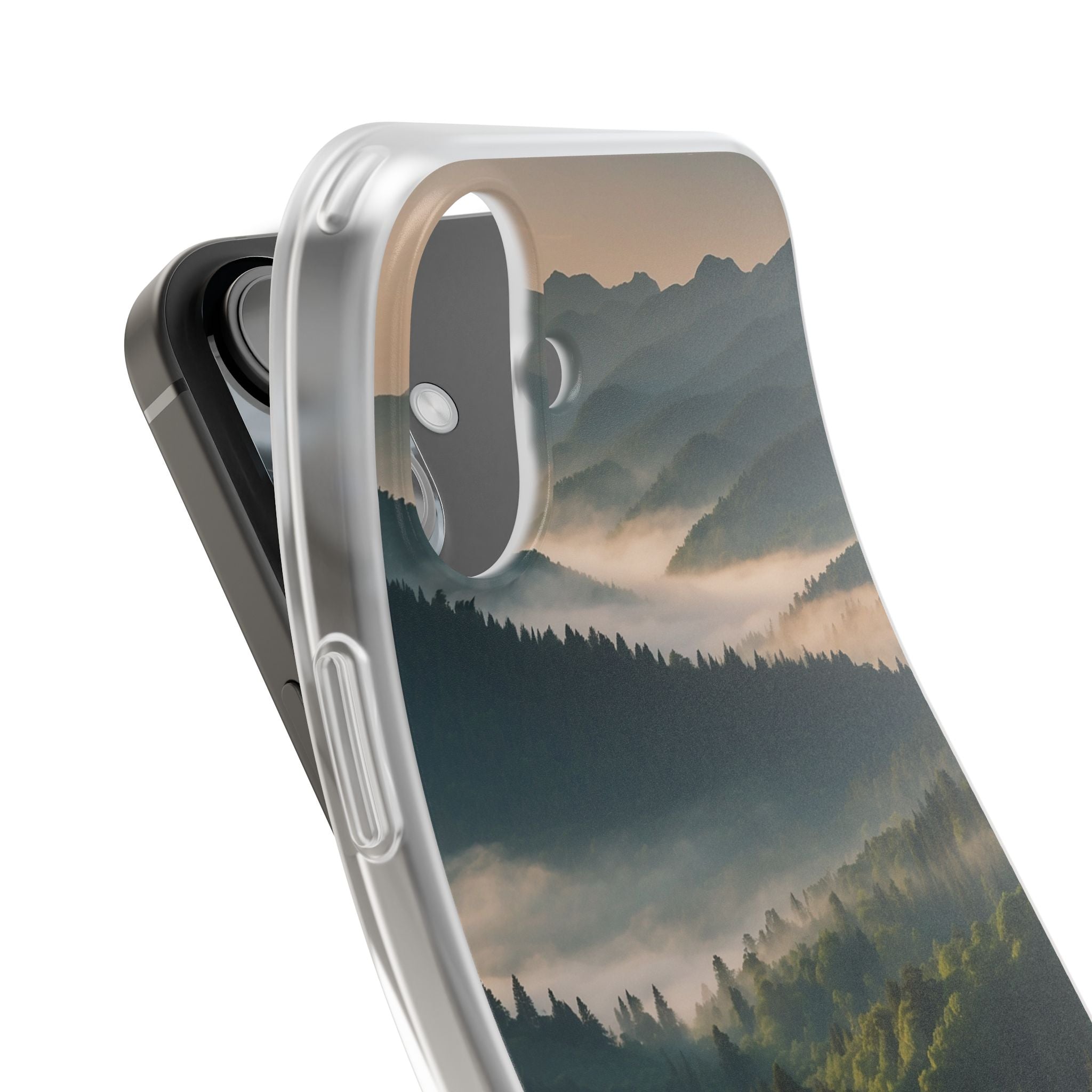 Foggy Mountain Ridge · Soft Phone Case for iPhone