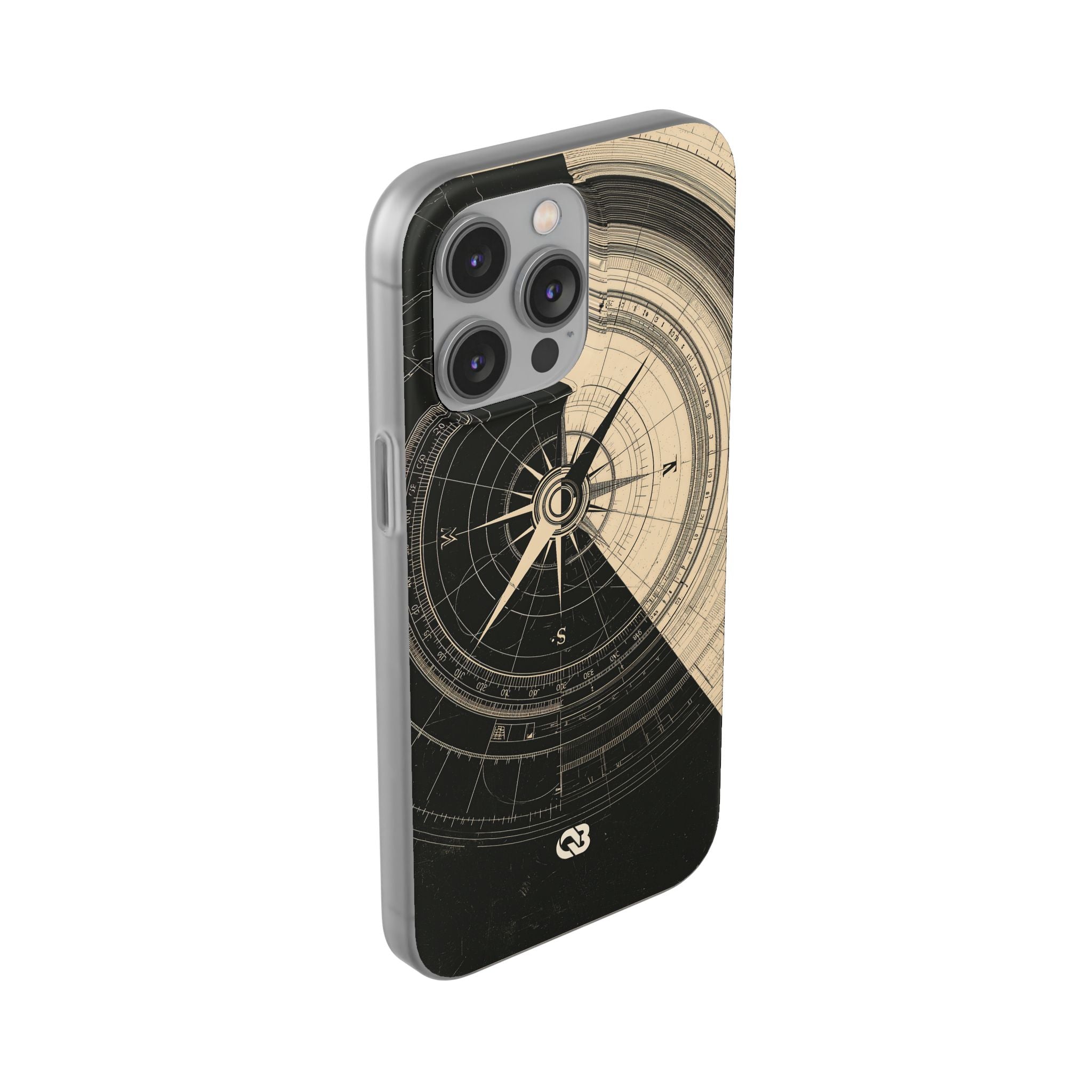 Beige Lite Phone Case for iPhone - Obsidian Nautical Blueprint