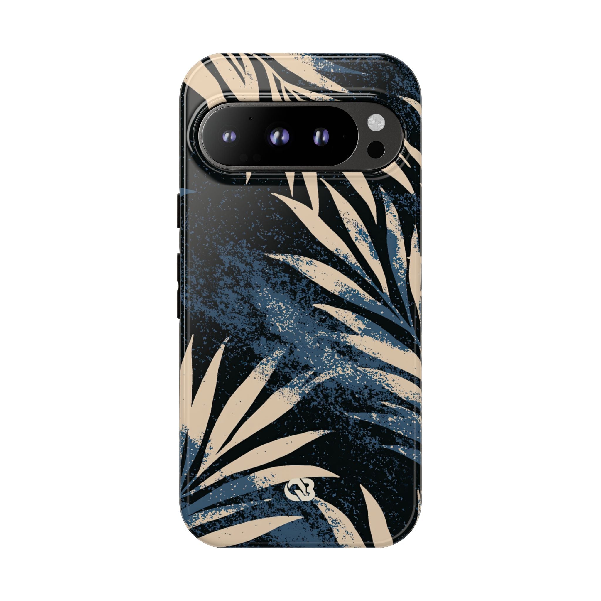 Blue Tough Phone Case for Google Pixel - Midnight Indigo Palm