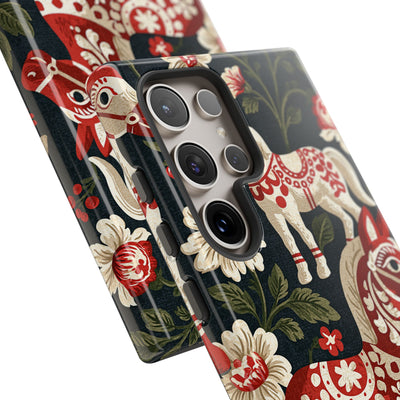 Nordic Dala Meadow · Tough Phone Case for Samsung · Red