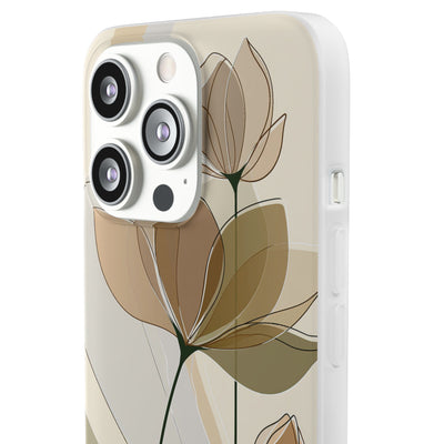 Translucent Petal Contour · Lite Phone Case for iPhone ·  Beige