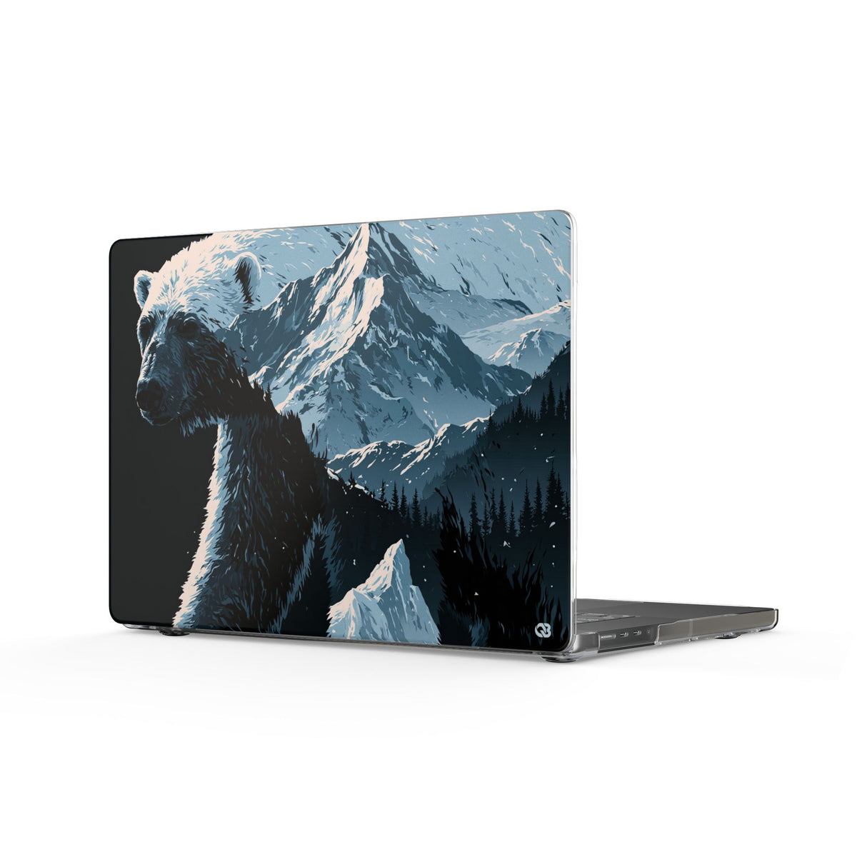 Nordic Arctic Bear · Clear Hard Case for MacBook · Black