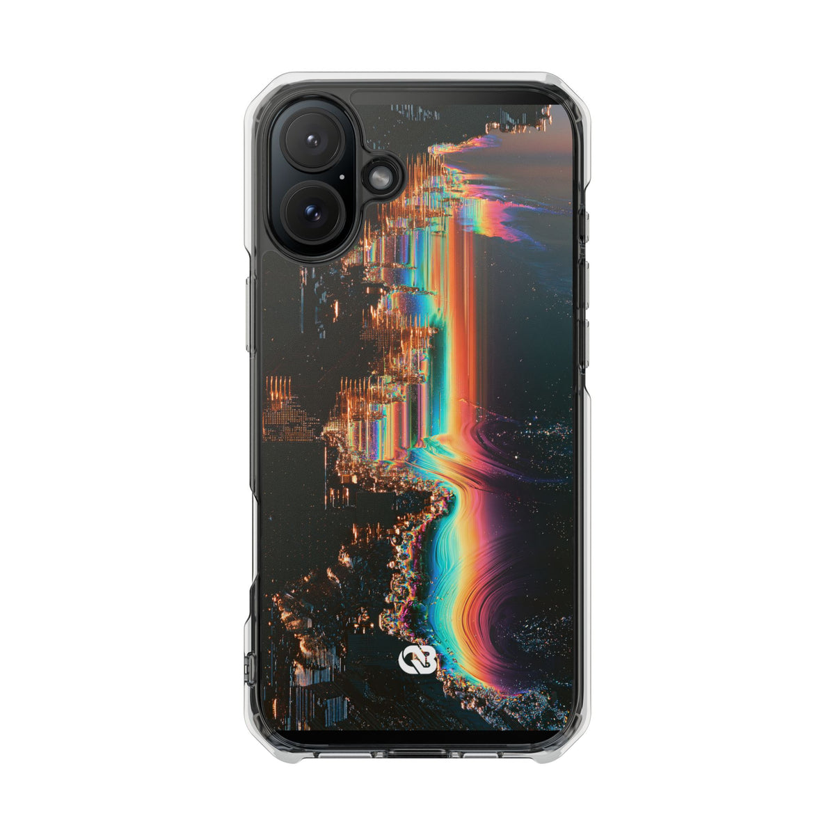 Prismatic Circuit · Clear Impact Magnetic Phone Case for iPhone · Black