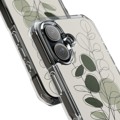 Green Impact MagSafe Phone Case for iPhone - Muted Eucalyptus Sketch