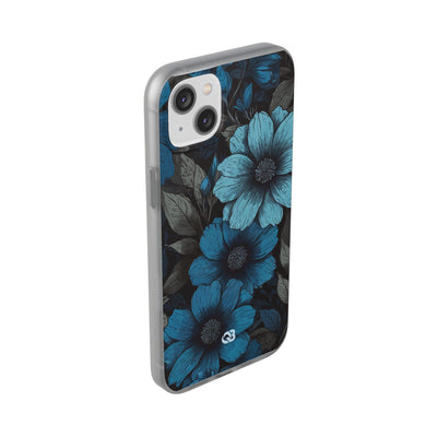 Obsidian Blue Petals · Soft Phone Case for iPhone
